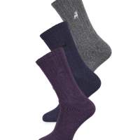 Aldi  Mens Blue/Grey/Purple Socks 3 Pack