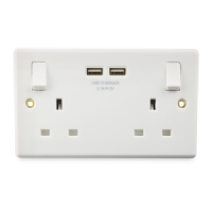 Easy Home USB Double Wall Socket