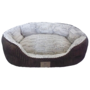 Hund Oval Memory Foam Pet Bed - Brown