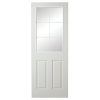 Wickes  Wickes Stirling White Glazed Grained Moulded 6 Lite Internal