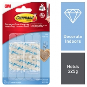 Command Clear Mini Hooks - Pack of 6