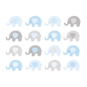 ohpopsi Baby Blue Elephant Wall Mural - L 3m (W) x 2.4m (H) £45.00