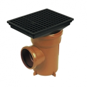 FloPlast 110mm Underground Bottle Gully Rectangular Lid - Te