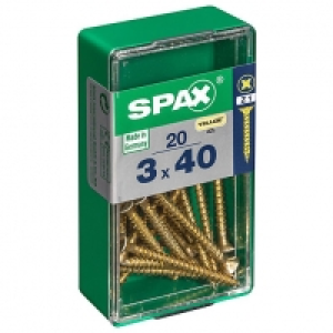 Spax Pz Countersunk Zinc Yellow Screws - 3 X 40mm Pack Of 20 £1.59