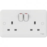 Wickes  Lisse 2 Gang 13A Switched Socket - White