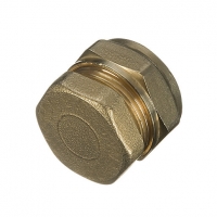 Wickes  Wickes Brass Compression Stop End Cap - 22mm Pack of 10