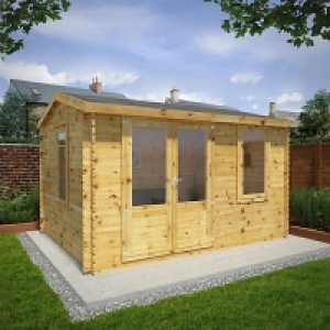 Mercia 4 x 3m 34mm Log Thickness Single Glazed Home Office w