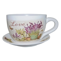 QDStores  Decorative Tea Cup Planter Lavender