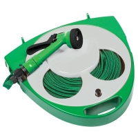 QDStores  Roll Flat Hose On Reel With Spray Gun 50 Foot (15m)