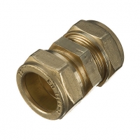 Wickes  Wickes Brass Compression Straight Coupling - 8mm