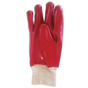 Wickes Red PVC Gloves - One Size
