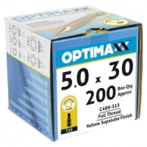 Optimaxx Tx Countersunk Zinc & Yellow Passivated Woodscrew -