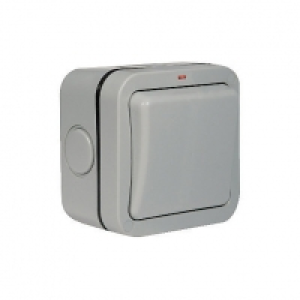 Masterplug IP66 20A Single Exterior 2 Way Switch - Grey