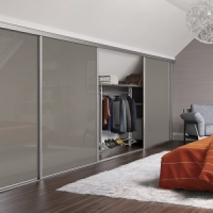 Spacepro Heritage Loft Sliding Door Silver Frame Cappuccino  £75.00