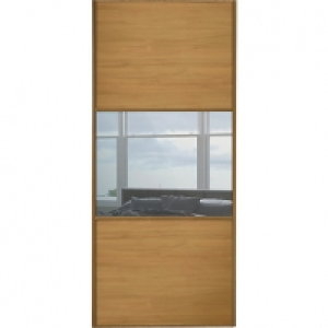 Spacepro Sliding Wardrobe Door Wideline Oak Panel & Mirror - £160.00