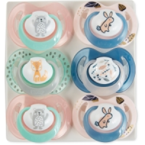 Nuby Pink Soothers 0-6 Months 6 Pack