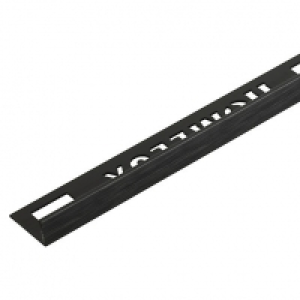 Homelux 10mm Metal Straight Brushed Black Tile Trim 2.44m £20.00