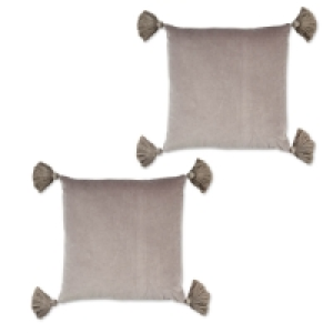 Grey Tassel Cushion 2 Pack