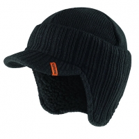 Wickes  Scruffs Peaked Knitted Work Beanie Hat Black - One Size