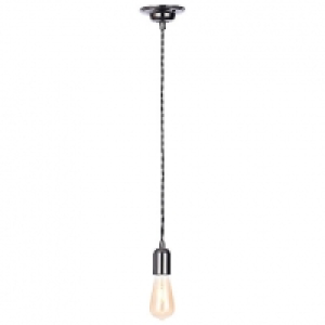 Inlight Twisted Nickel Black Dimmable Cable Pendant Light -  £16.98