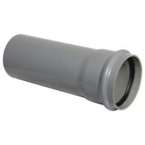 FloPlast 110mm Soil Pipe Single Socket 3m - Grey £16.50