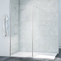 Wickes  Nexa By Merlyn Chrome Frameless Swivel Wet Room Shower Panel