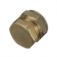 Wickes  Wickes Brass Compression Stop End Cap - 15mm Pack of 10