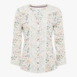 Mantaray Off-White Spring Floral Print Cotton Ditsy Top