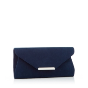 Debenhams Debut Navy Suedette Envelope Clutch Bag