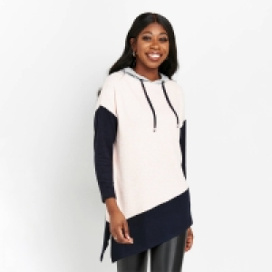 Wallis Pink Hooded Colourblock Jumper