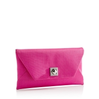Debenhams Debut Bright Pink Grosgrain Envelope Clutch Bag