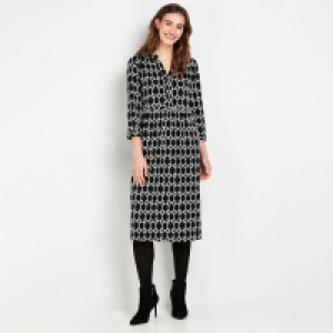 Debenhams Wallis Tall Black Chain Print Shirt Dress