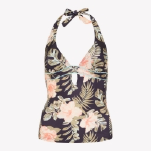 Debenhams Mantaray Dark Grey Waikiki Floral Print Non-Wired Padded Tankini To