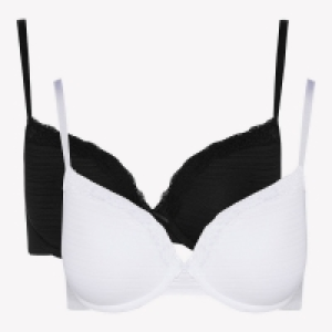 Debenhams 2 Pack White and Black Underwired Padded T-Shirt Bras
