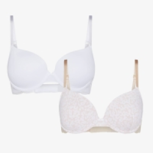 Debenhams Debenhams 2 Pack Ivory Floral Lace Underwired Padded T-Shirt Bras