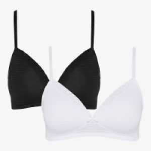 The Collection 2 Pack White and Black Non-Wired Padded T-Shirt Bras
