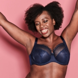 Debenhams Gorgeous Dd+ 2 Pack Navy and White Embroidered Tara Trellis Underwired 