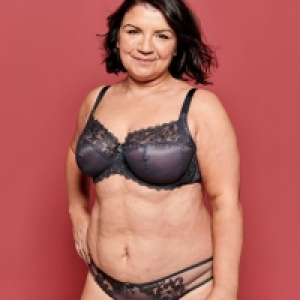 Gorgeous Dd+ Grey Katie Embroidered Underwired Non-Padded Balcony Bra