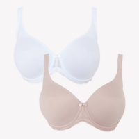 Debenhams Gorgeous Dd+ 2 Pack Taupe And White Underwired Non-Padded DD+ T-Shirt Bra