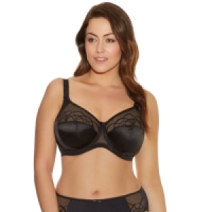 Elomi Black Satin Mesh Cate Underwired Non-Padded Full Cup Bra