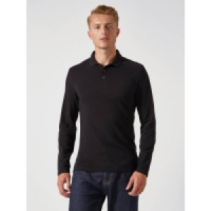 Debenhams Burton Black Long Sleeved Muscle Fit Polo Shirt