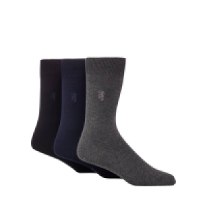 Pringle Designer Pack of Three Plain Grey Bamboo Socks