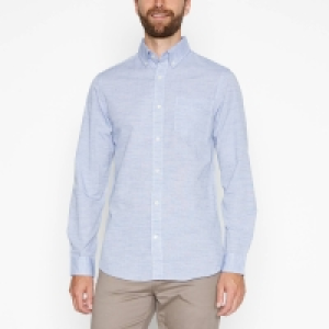 Maine New England Blue Fine Stripe Cotton Long Sleeve Regular Fit Shirt