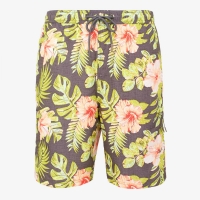 Debenhams Mantaray Grey Hibiscus Print Recycled Polyester Swim Shorts