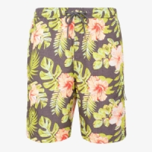 Mantaray Grey Hibiscus Print Recycled Polyester Swim Shorts