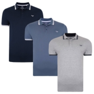 Threadbare 3 Pack Assorted Colour Alfie Cotton Polo Shirts