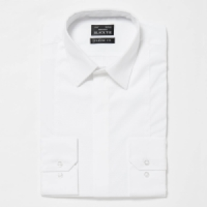Debenhams Black Tie White Textured Panel Cotton Long Sleeve Classic Fit Shirt
