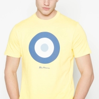 Debenhams Ben Sherman Light Yellow Target Print Cotton T-Shirt