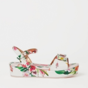 Lola & Maverick Girls Pink Jungle Print Flatform Sandals