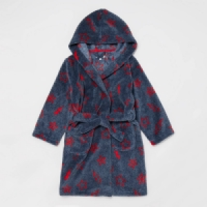 Bluezoo Boys Dark Blue Star and Bolt Dressing Gown